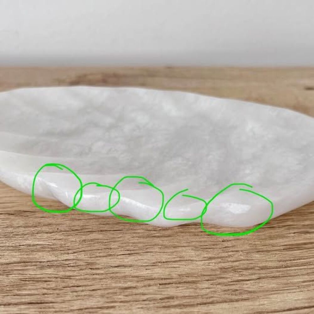 Anthropologie Alabaster Leaf Dish & Painted Oyster Beaded Decor Set - Picture 8 of 8